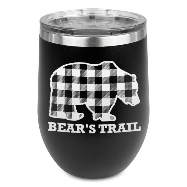 Custom Lumberjack Plaid Stemless Stainless Steel Wine Tumbler (Personalized)