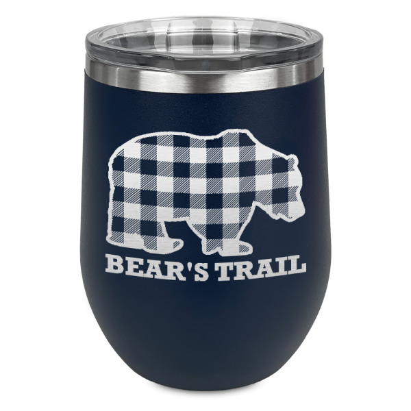 Custom Design - Stainless Wine Tumblers - Navy - Single Sided - Front