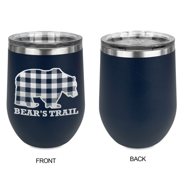 Custom Design - Stainless Wine Tumblers - Navy - Single Sided - Approval