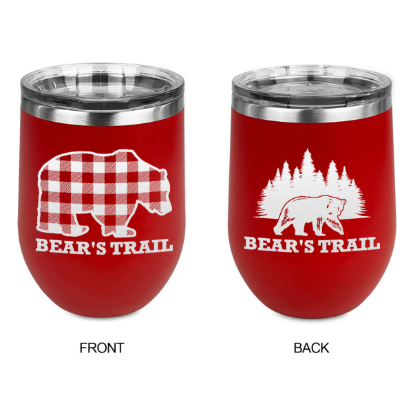 Custom Design - Stainless Wine Tumblers - Red - Double Sided - Approval