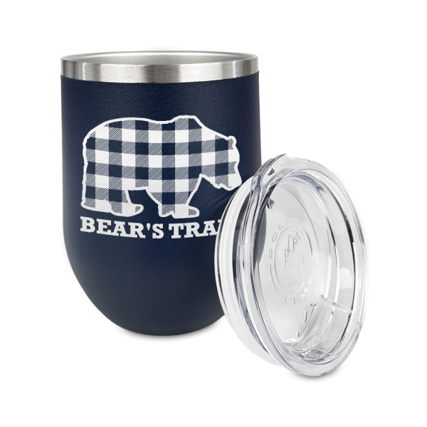 Custom Design - Stainless Wine Tumblers - Navy - Single Sided - Alt View