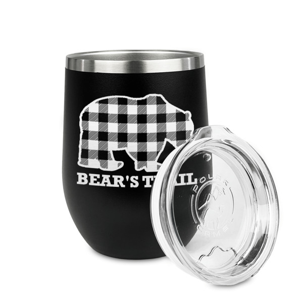 Custom Design - Stainless Wine Tumblers - Black - Double Sided - Alt View