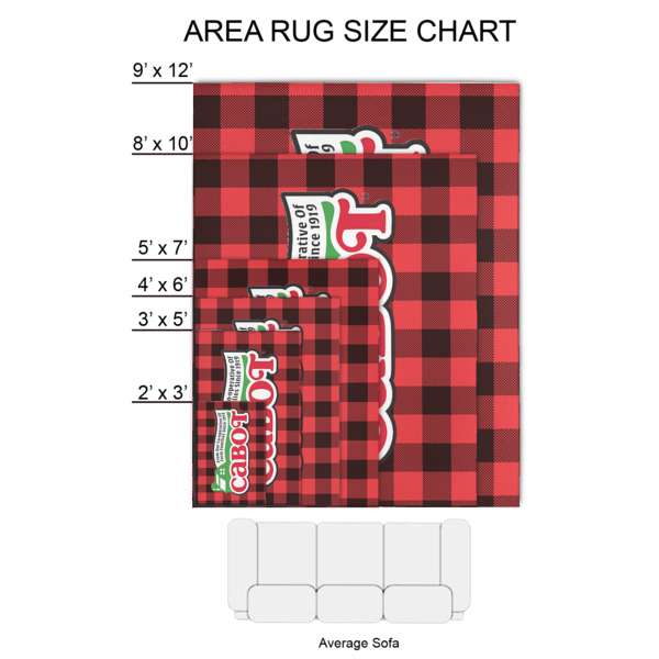 Custom Design - 2'x3' Indoor Area Rugs - Size Chart