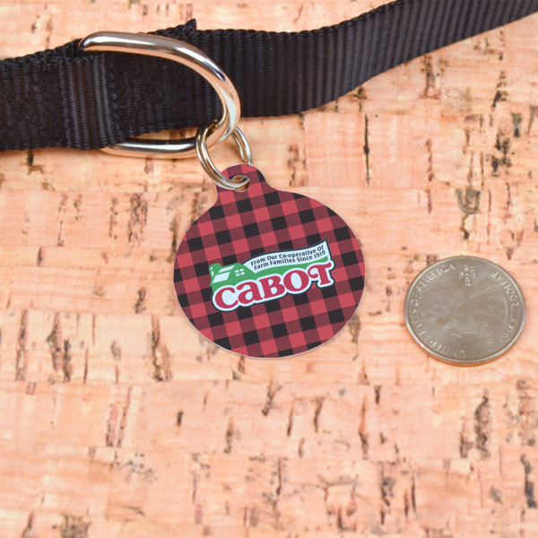 Custom Design - Round Pet ID Tag - Large - In Context