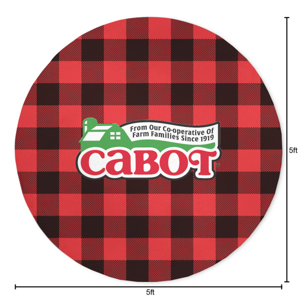 Custom Design - Round 5ft Indoor Rug - Dimensions