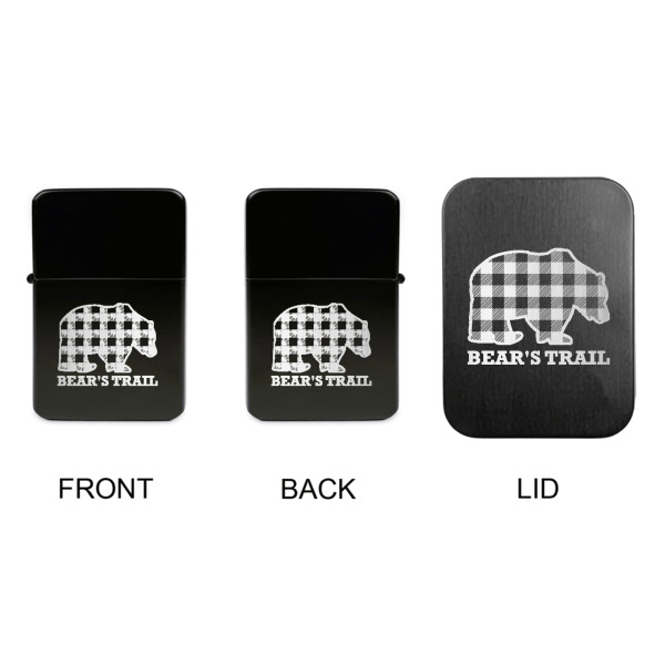 Custom Design - Windproof Lighters - Black, Double Sided, w Lid - APPROVAL