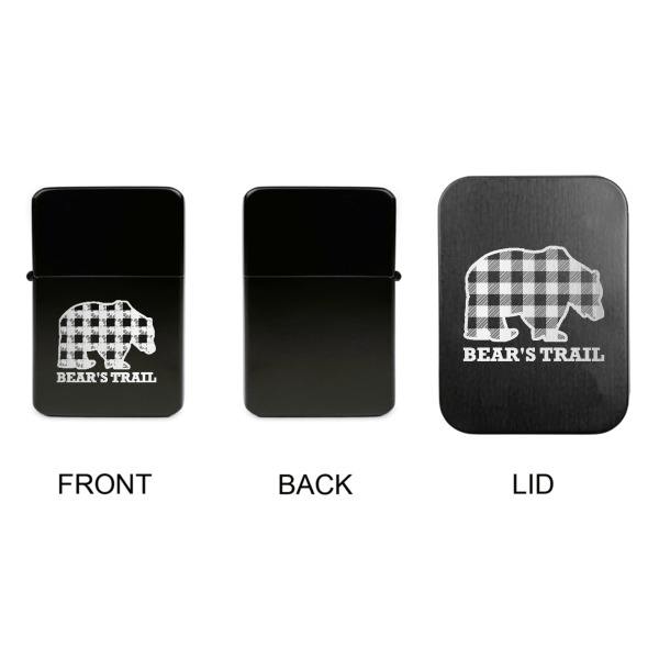 Custom Design - Windproof Lighters - Black, Single Sided, w Lid - APPROVAL