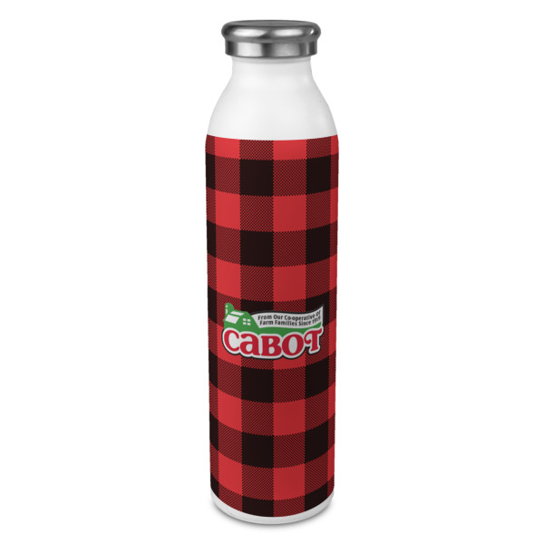 Custom Lumberjack Plaid 20oz Stainless Steel Water Bottle - Full Print (Personalized)