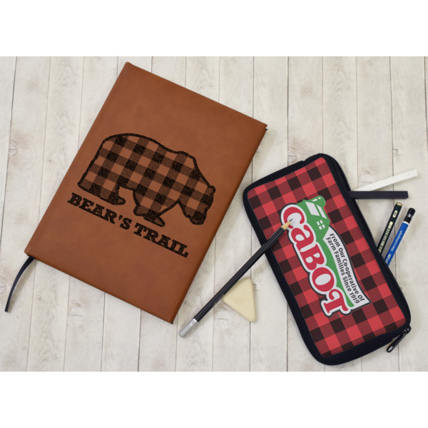 Custom Design - Leather Sketchbook - Small - Double Sided - In Context