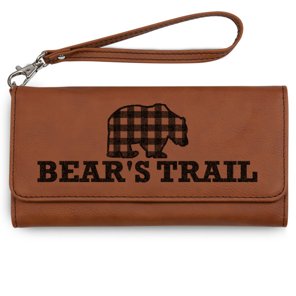 Custom Lumberjack Plaid Ladies Leatherette Wallet - Laser Engraved (Personalized)