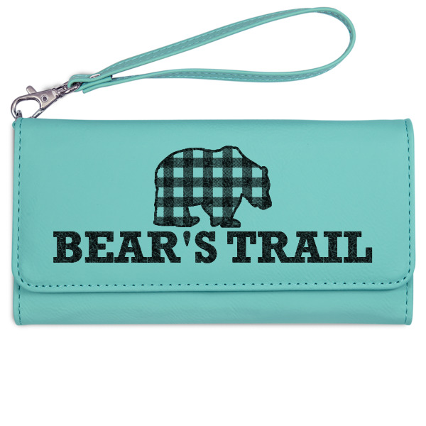 Custom Design - Ladies Wallet - Leather - Teal - Front View