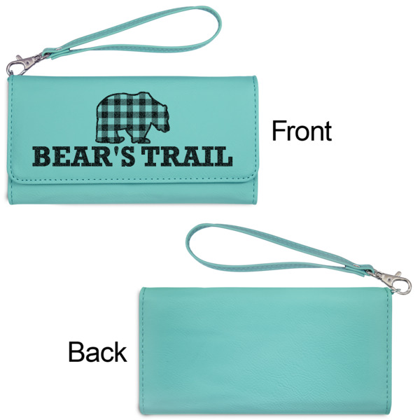 Custom Design - Ladies Wallets - Faux Leather - Teal - Front & Back View