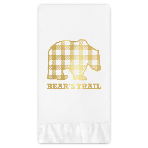 Custom Lumberjack Plaid Guest Napkins - Foil Stamped (Personalized)