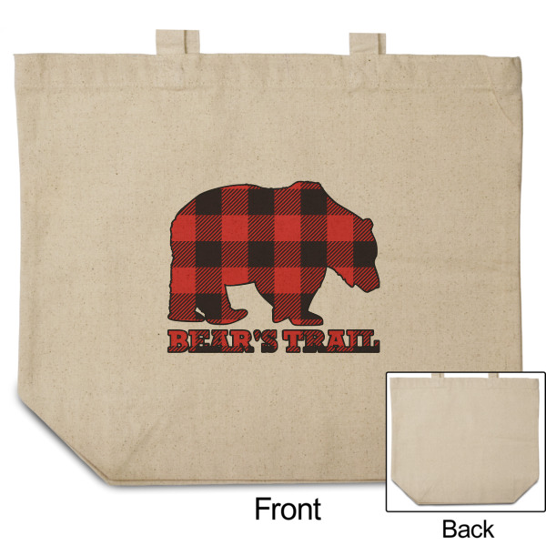 Custom Design - Reusable Cotton Grocery Bag - Front & Back View