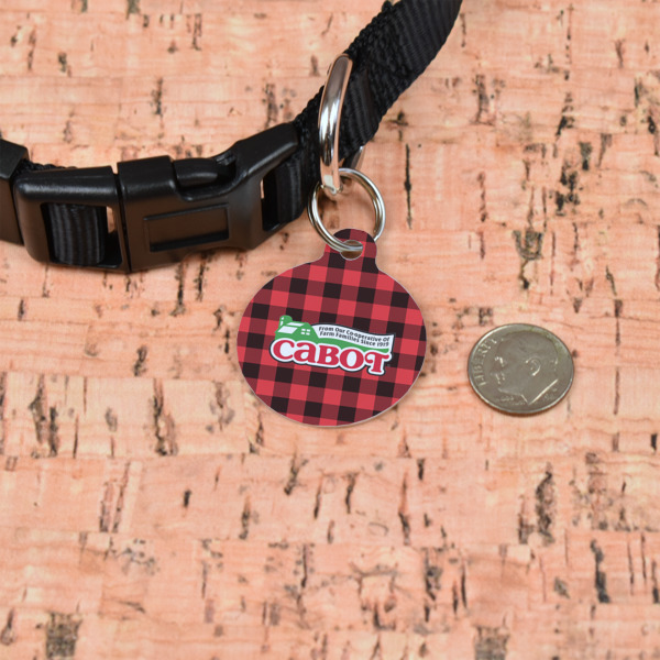 Custom Design - Round Pet ID Tag - Small - In Context