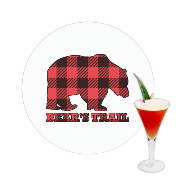 Custom Lumberjack Plaid Printed Drink Topper -  2.5" (Personalized)