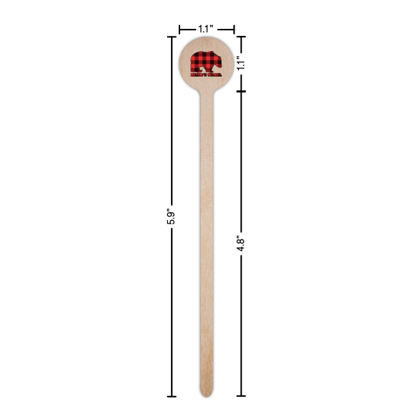 Custom Design - Wooden 6" Stir Stick - Round - Dimensions