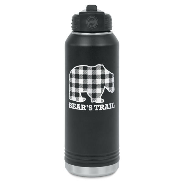 Custom Lumberjack Plaid Water Bottles - Laser Engraved (Personalized)