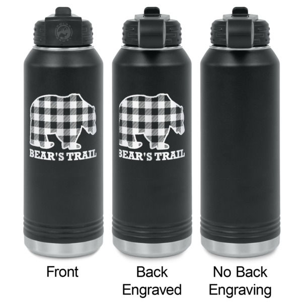 Custom Design - Laser Engraved Water Bottles - 2 Styles - Front & Back View