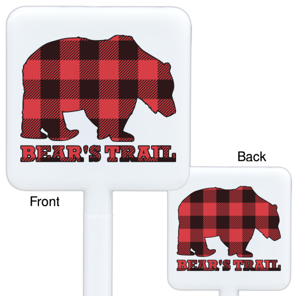 Custom Design - White Plastic Stir Stick - Double Sided - Front & Back