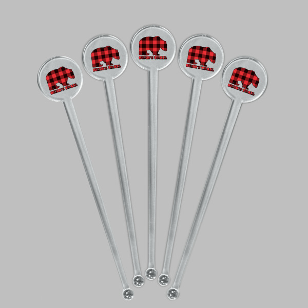 Custom Design - Clear Plastic 7" Stir Stick - Round - Fan View