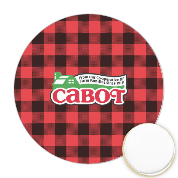 Custom Lumberjack Plaid Printed Cookie Topper - Round (Personalized)