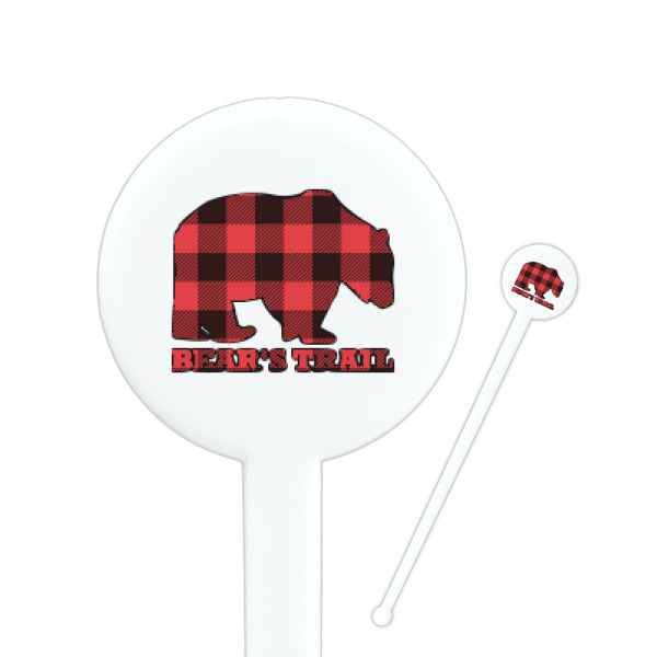 Custom Lumberjack Plaid Round Plastic Stir Sticks (Personalized)