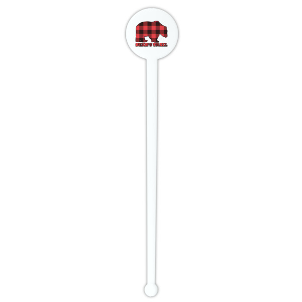 Custom Design - White Plastic 7" Stir Stick - Round - Single Stick