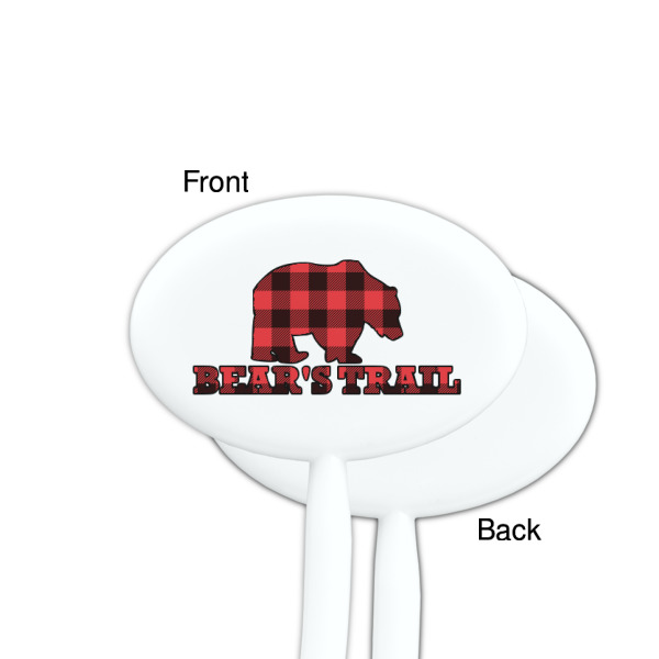 Custom Design - White Plastic 7" Stir Stick - Single Sided - Oval - Front & Back