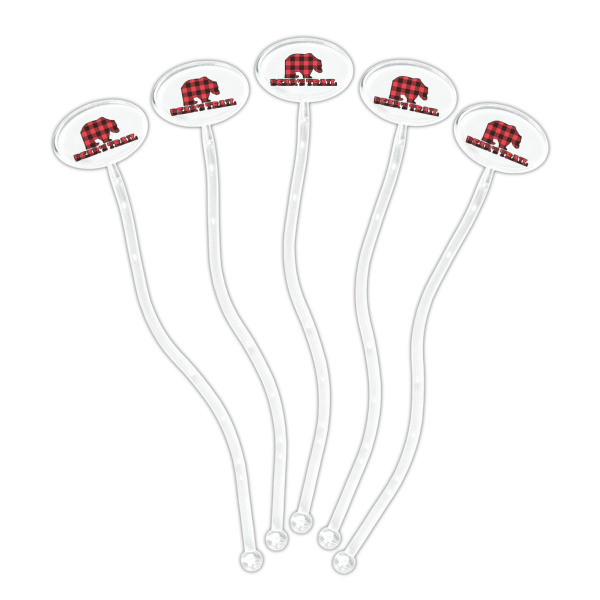 Custom Design - Clear Plastic 7" Stir Stick - Oval - Fan