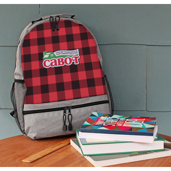 Custom Design - Large Backpack - Gray - On Desk