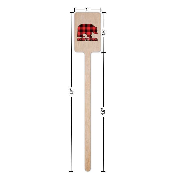 Custom Design - Wooden 6.25" Stir Stick - Rectangular - Dimensions