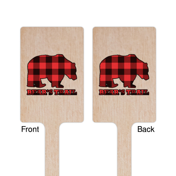 Custom Design - Wooden 6.25" Stir Stick - Rectangular - Double Sided - Front & Back