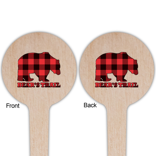 Custom Design - Wooden 4" Food Pick - Round - Double Sided - Front & Back