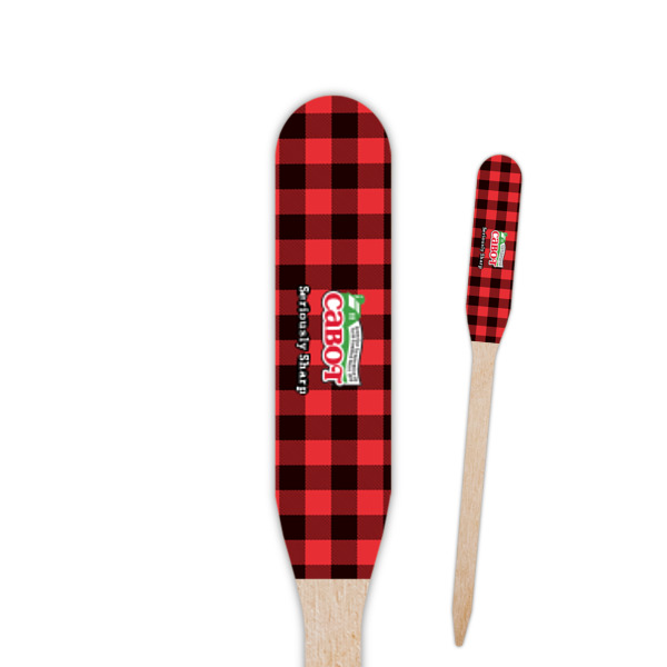 Custom Lumberjack Plaid Paddle Wooden Food Picks (Personalized)