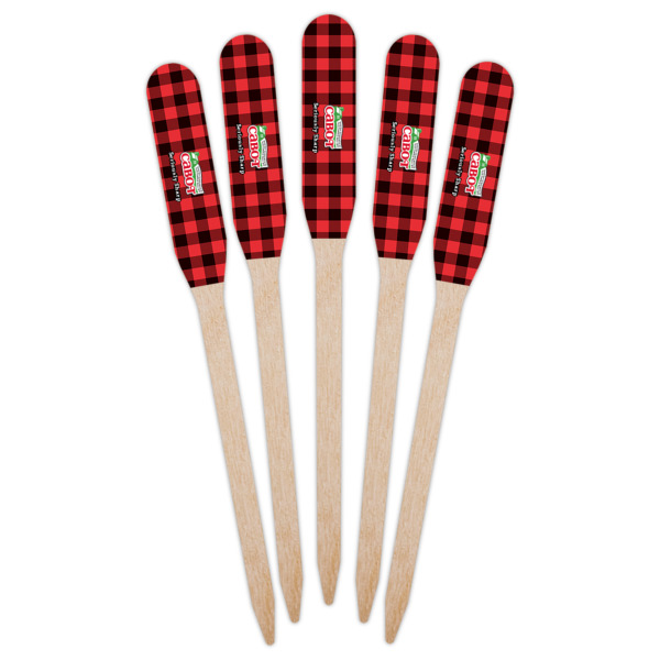 Custom Design - Wooden Food Pick - Paddle - Fan View