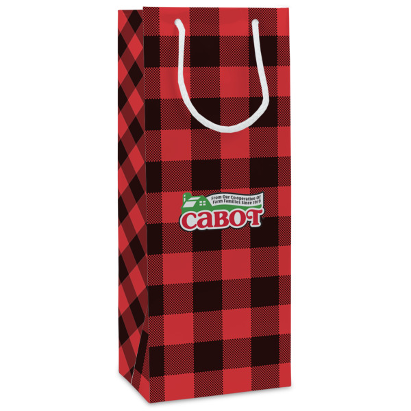 Custom Lumberjack Plaid Wine Gift Bags (Personalized)