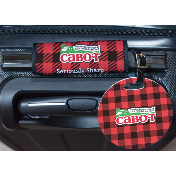Custom Design - Round Luggage Tag & Handle Wrap - In Context