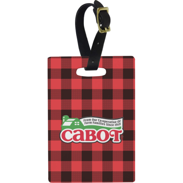 Custom Lumberjack Plaid Plastic Luggage Tag - Rectangular w/ Name or Text