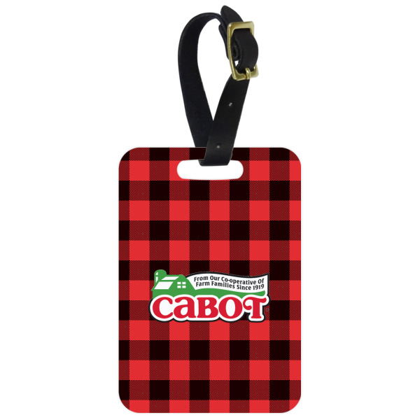 Custom Lumberjack Plaid Metal Luggage Tag w/ Name or Text