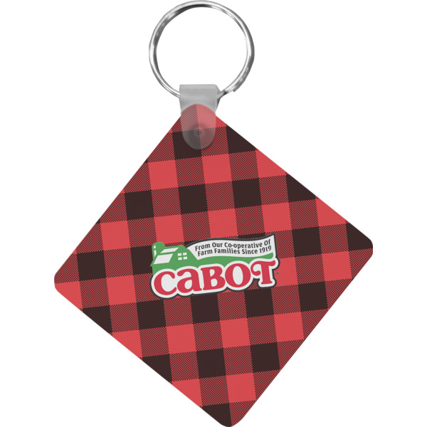 Custom Lumberjack Plaid Diamond Plastic Keychain w/ Name or Text