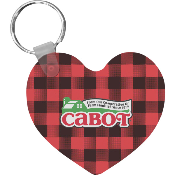 Custom Lumberjack Plaid Heart Plastic Keychain w/ Name or Text