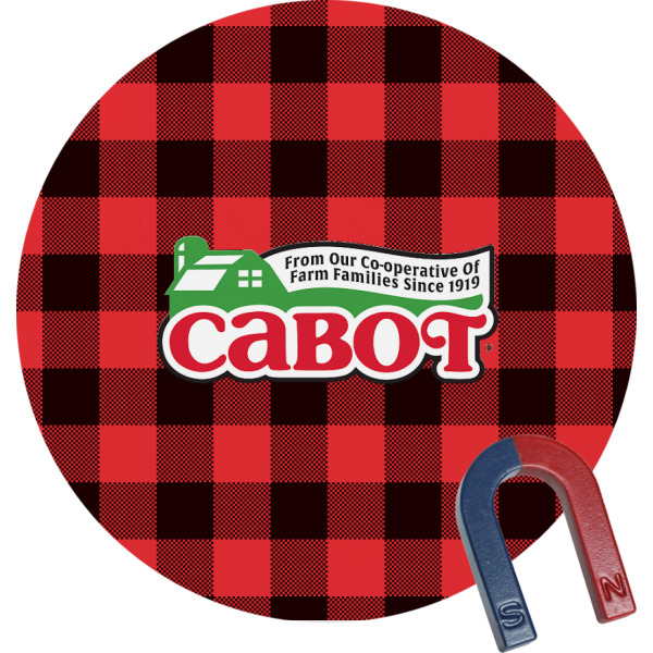 Custom Lumberjack Plaid Round Fridge Magnet (Personalized)