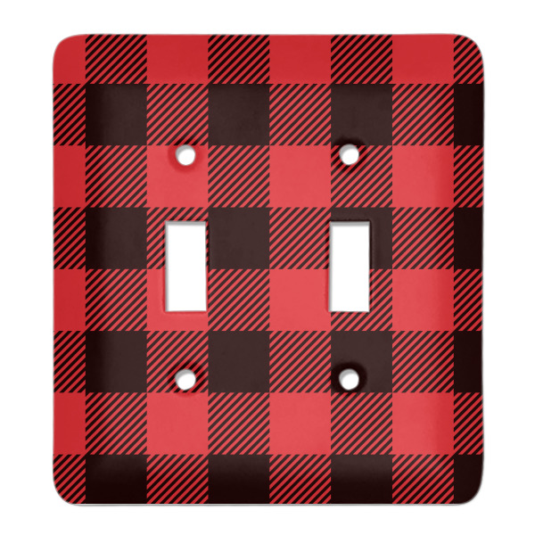 Custom Lumberjack Plaid Light Switch Cover (2 Toggle Plate)
