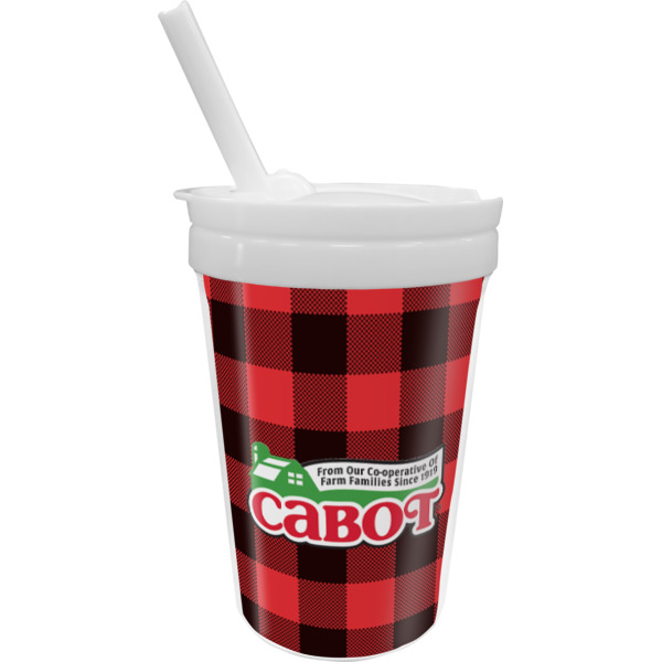 Custom Lumberjack Plaid Sippy Cup with Straw (Personalized)