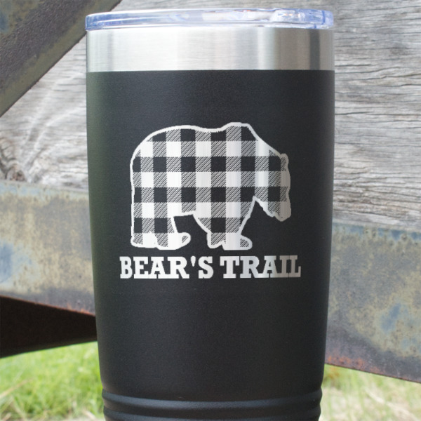 Custom Design - Black Polar Camel Tumbler - 20oz - Close Up