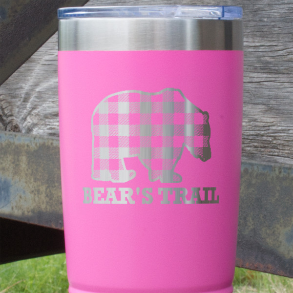 Custom Design - Pink Polar Camel Tumbler - 20oz - Close Up