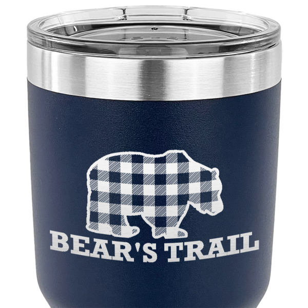 Custom Design - 30 oz Stainless Steel Ringneck Tumbler - Navy - CLOSE UP