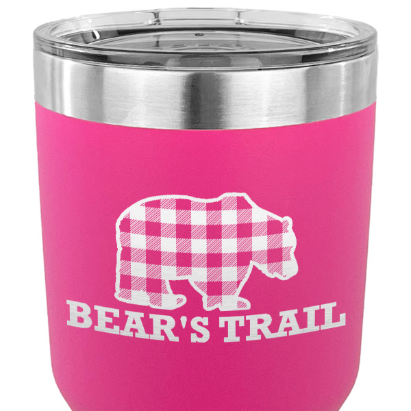 Custom Design - 30 oz Stainless Steel Ringneck Tumbler - Pink - CLOSE UP