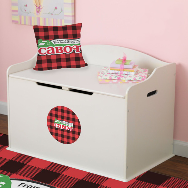 Custom Design - Round Wall Decal on Toy Chest